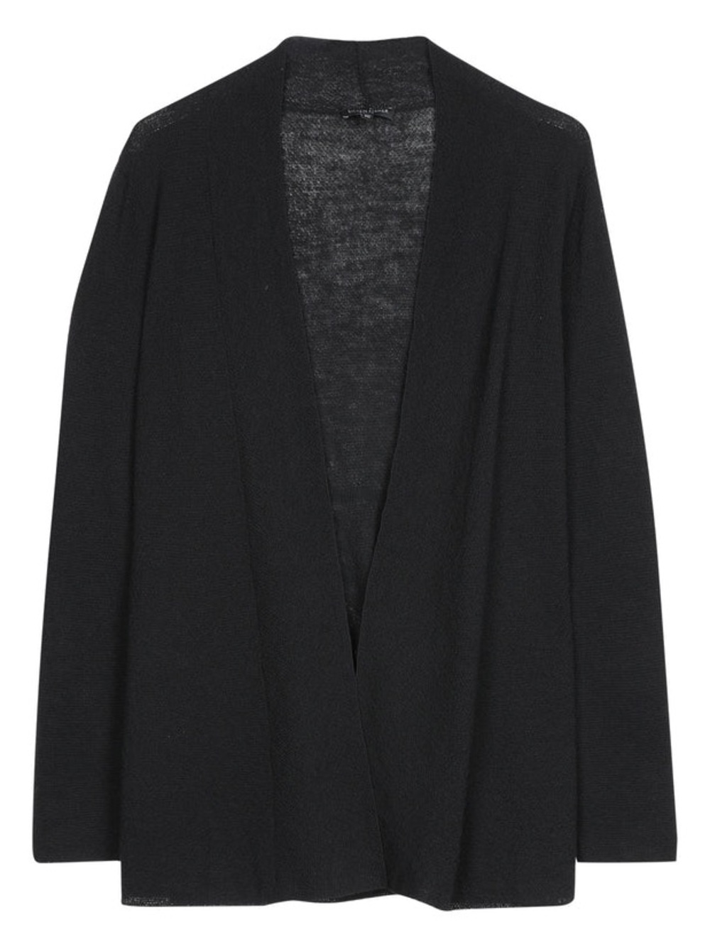 Eileen Fisher Black Open Front Washable Italian Wool Fine Crepe Cardigan 2X
